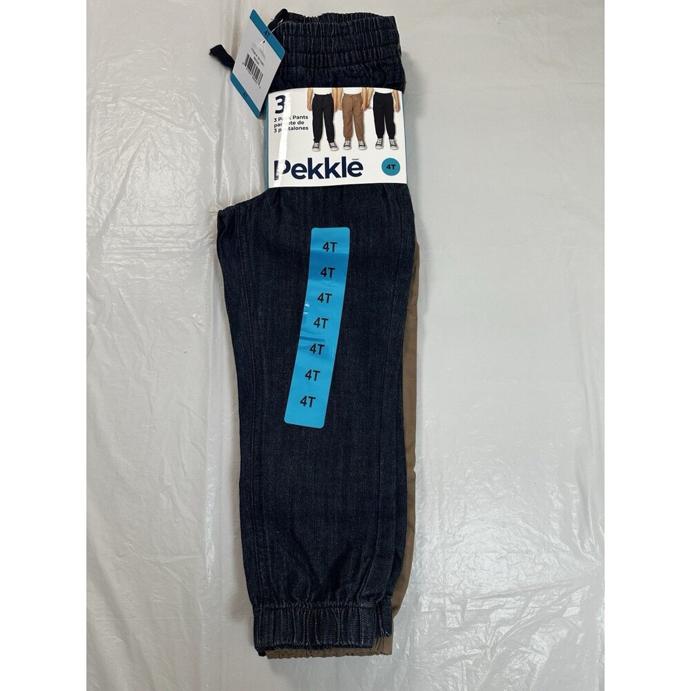 Pekkle 3 Pack Tapered Boys Pant  Beige Size 4T New With Tags